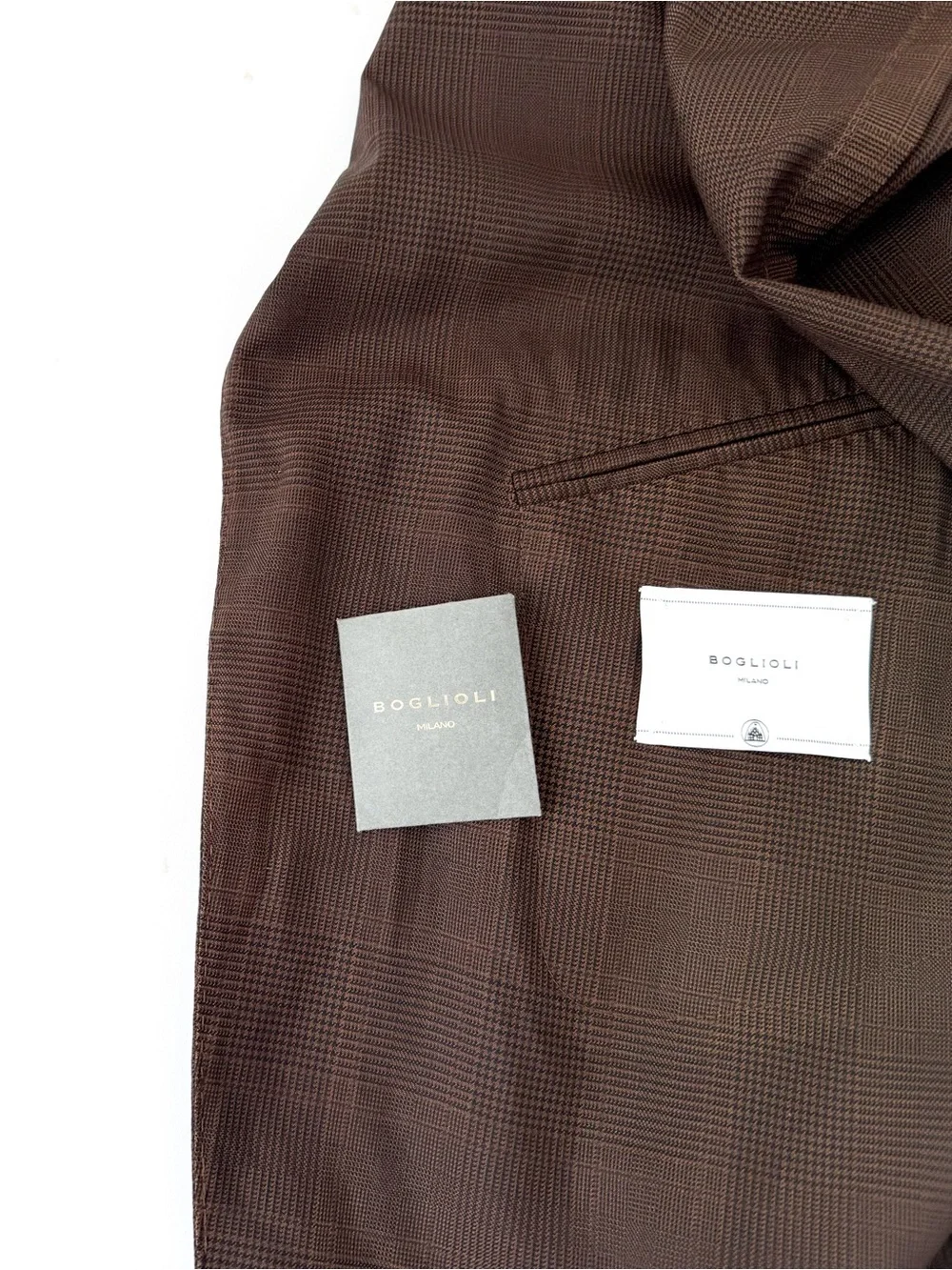 Boglioli K Jacket Brown Glen Plaid Men's Blazer Italian Wool Sport Coat Men's
